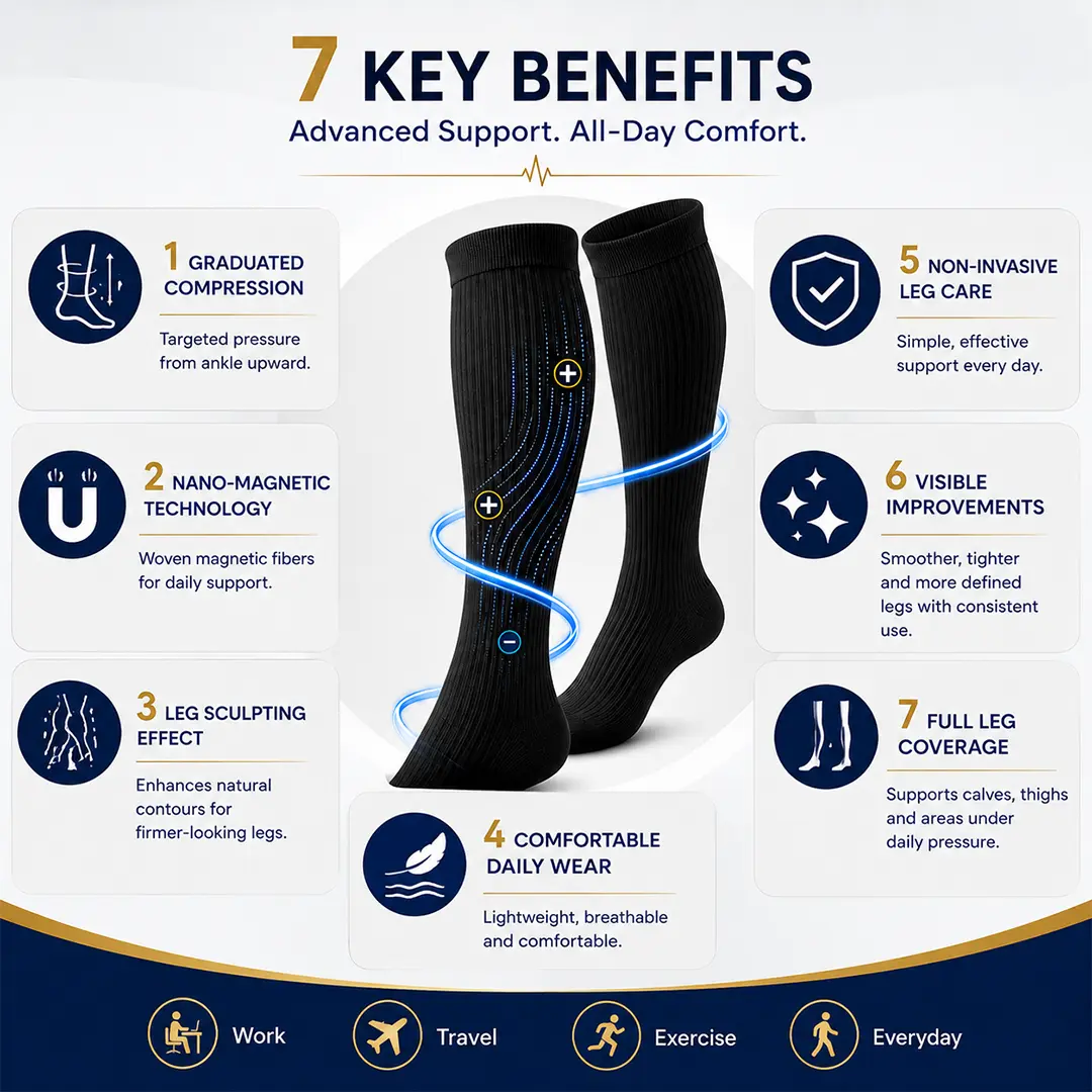 Mresio® VenoMag Nano-Magnetic Professional Leg Circulation Socks